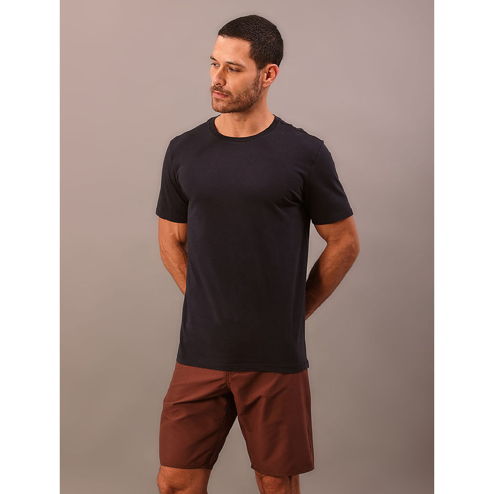 Camiseta Manga Curta Swimwear Logo Costas Calvin Klein Swimwear - Azul Marinho