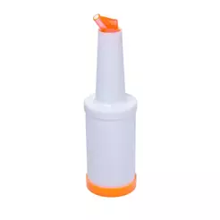 Frasco Pourer 1L Laranja Plástico Rojemac Profissional para Molhos Caldas Bebidas Servir Cozinha Bar Restaurante Prático