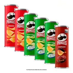 Kit Pringles Creme e Cebola 3 unid + Original 2 unid + Churrasco 1 unid