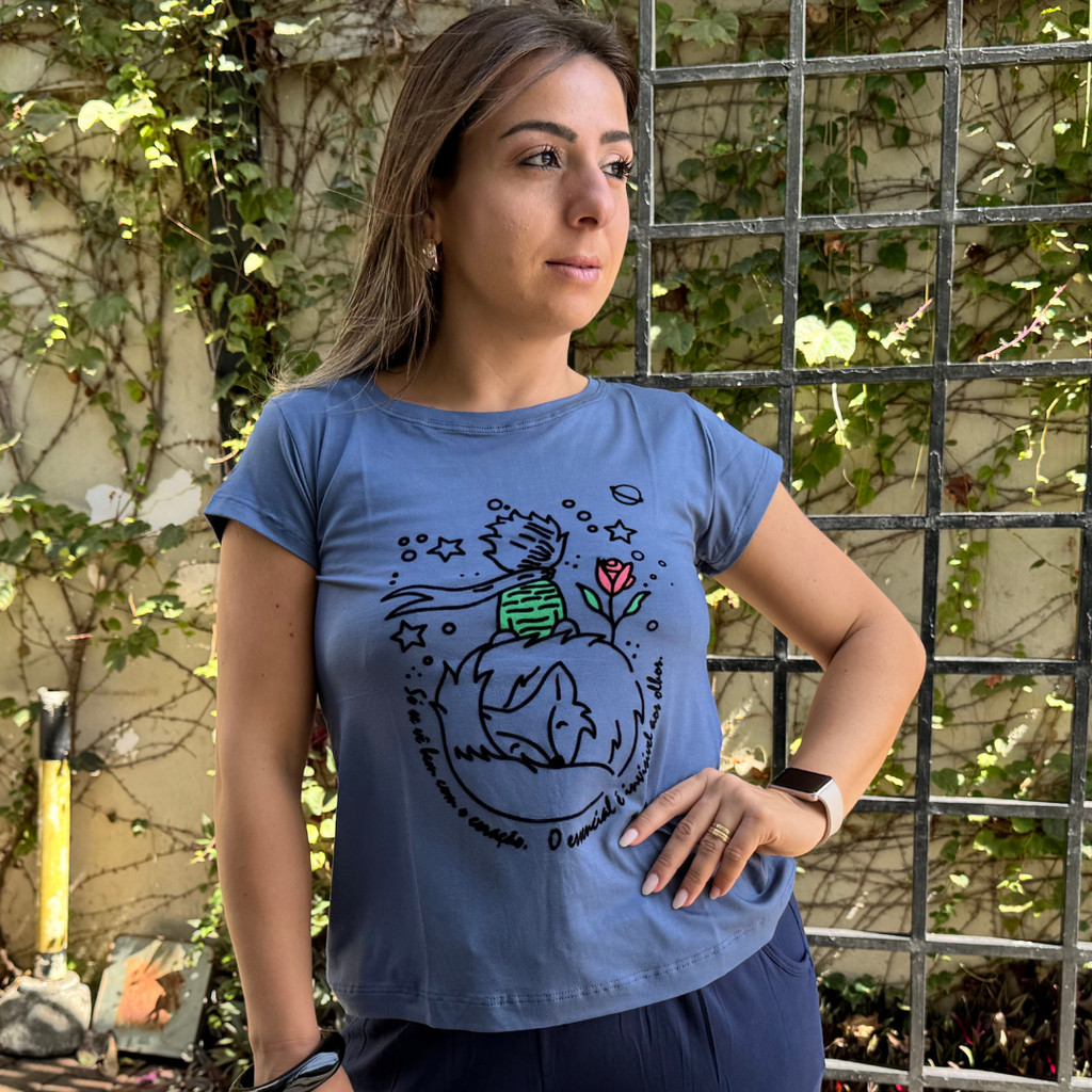 Camiseta Viscolycra Pequeno Principe Azul