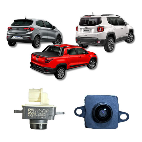 520493930 Câmera De Ré Fiat Mobi Argo Cronos Jeep Renegade Compass Cherokee Original