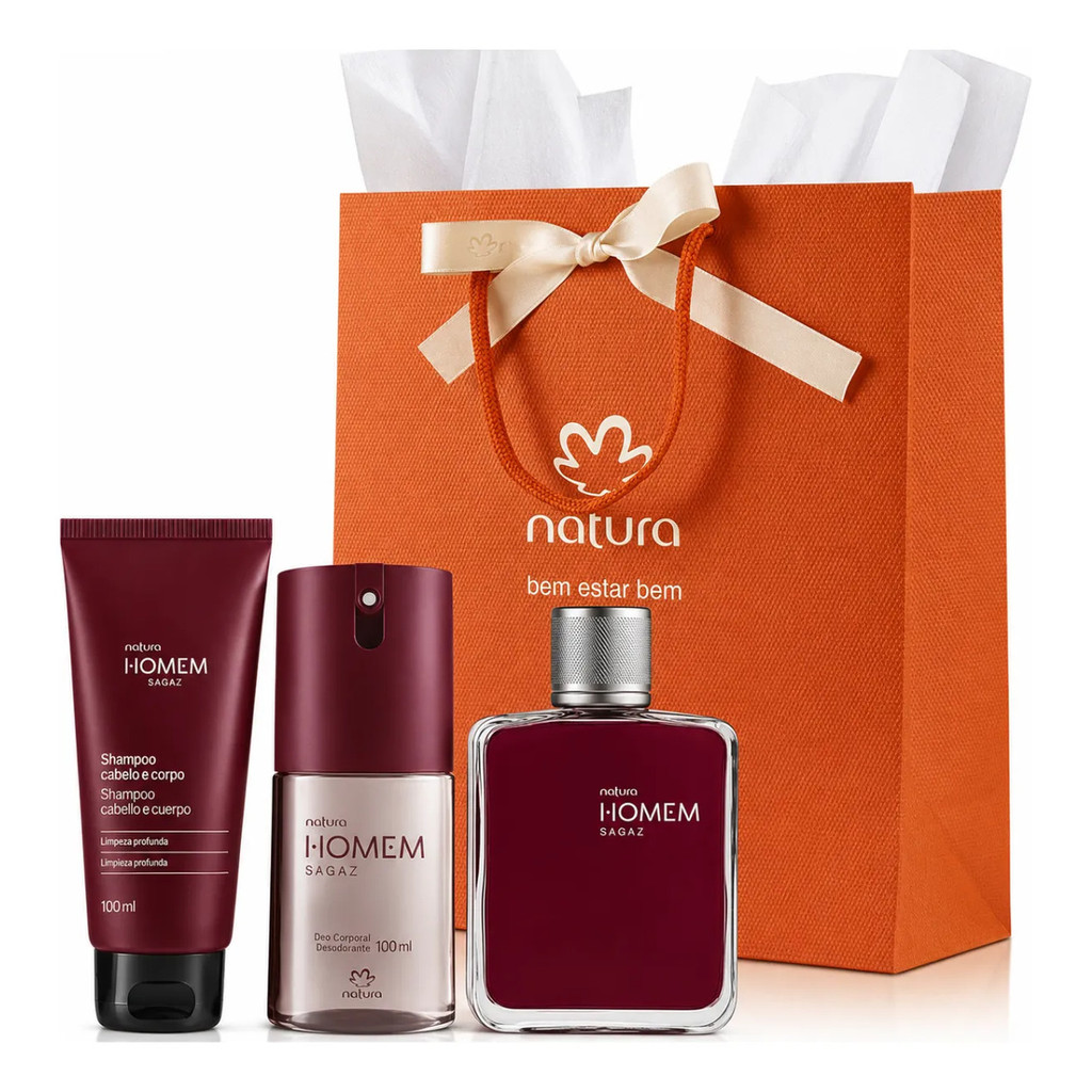 Kit Natura Homem Sagaz Perfume + Shampoo + Antitranspirante