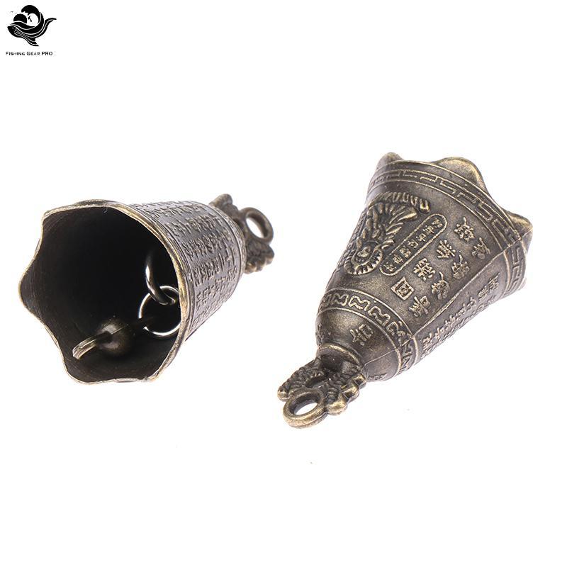 PFG 2 Pçs Retro China Mini Escultura De Bronze Orar Buda Feng Shui Sino Casa Jardim Decorativo Sinos Vento Carro Pingent