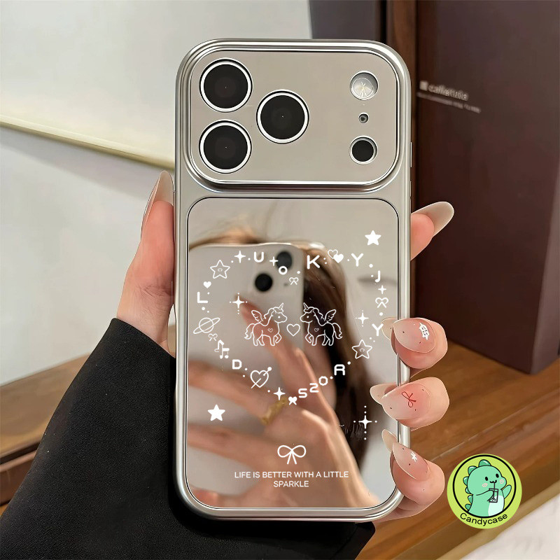 Elegante Unicórnio Espelho Caso De Telefone Para Samsung Galaxy A27 A37 A36 M36 F36 A35 A34 A33 A32 M32 A31 A26 A25 A24 