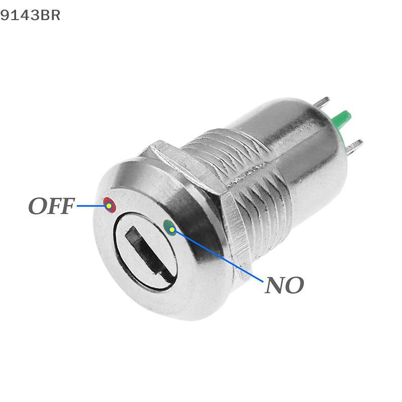 1 Peça 12mm Interruptor De Chave Eletrônica De Liga De Zinco Com 2 Chaves/Desliga Telefone Lo Botão De Segurança Termina