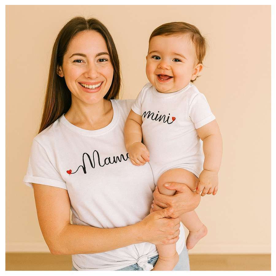 Kit Camiseta Frase Tal Pai e Filho / Mãe e Filho 100% algodão mama papa mini DDM