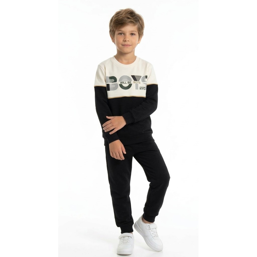 Conjunto Inverno Meninos 100% Algodão Moletom Felpado
