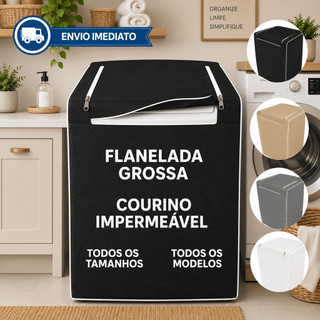 Capa Premium para Máquina de Lavar Impermeável Flanelada Com ou Sem Zíper Compatível Electrolux Consul Brastemp