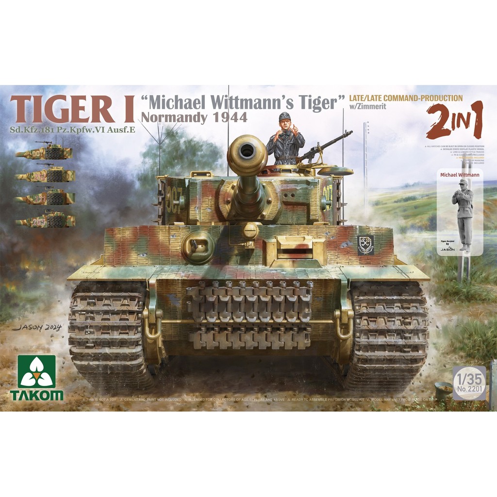 TAKOM 2201 1/35 Produção De Comando Tardio Michael Wittmann's Tiger Normandia 1944
