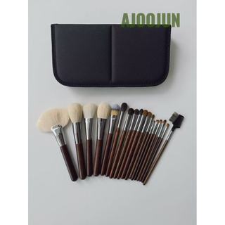 Lã branca pura macia 18 conjunto de pincéis de maquiagem profissional pincel de maquiagem diário portátil pincel de pó d