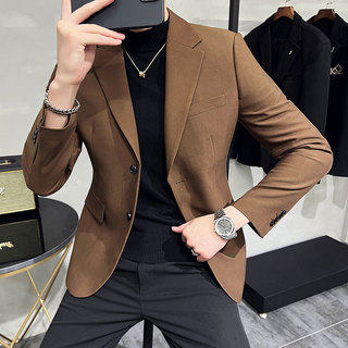 Primavera masculino negócios Casual terno 2026 novo estilo All-Match rufião bonito azul real único Blazer juventude tern