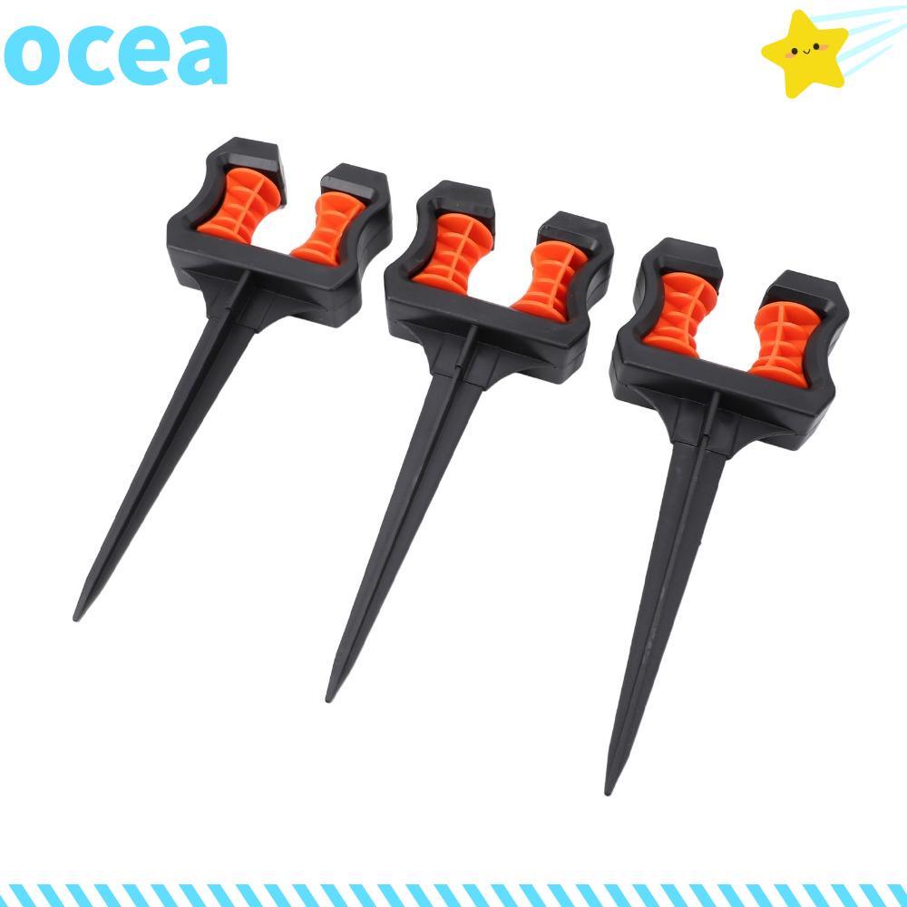 OCEA 3 Pcs Espiga De Guia De Mangueira De Jardim , Estaca Preta Leve , Pico De Suporte De Tubulação De Água Portátil ABS