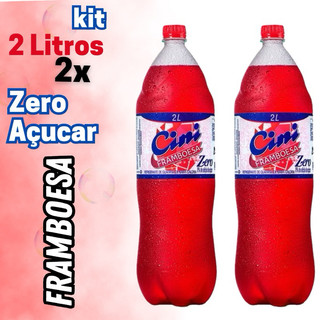 Kit 2 Refrigerante 2 Litros Framboesa Refri Cini Zero Açúcar