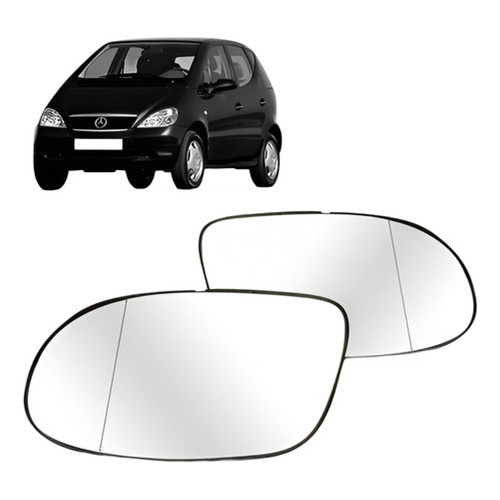 Par Lente Retrovisor Mercedes Classe A 99 A 05 Lente Branca