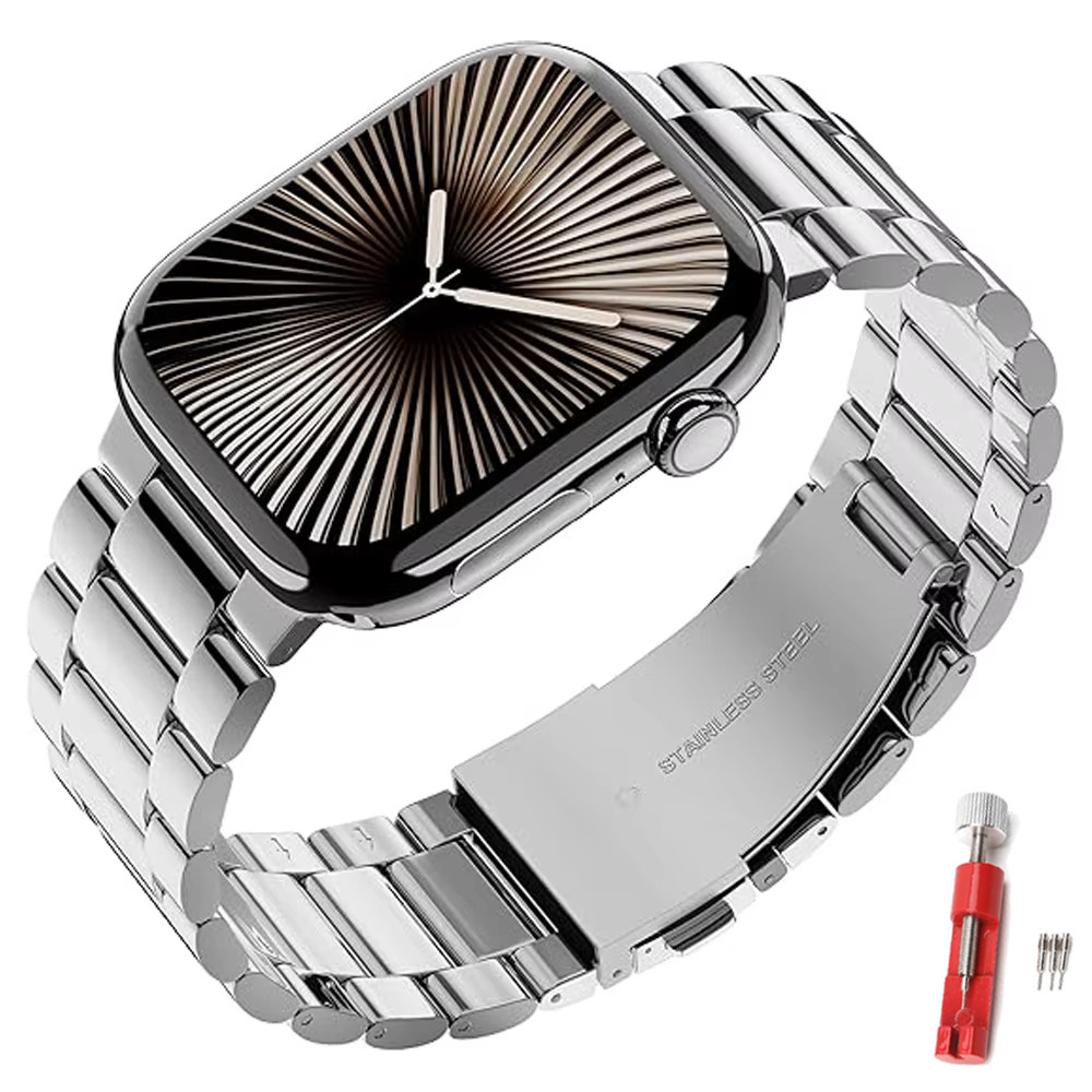 Pulseira De Aço Inoxidável Para Apple Watch Ultra 3 2 SE 3 2 Séries 11 10 9 8 7 6 5 49 45 44 42 41 40 38mm Iwo W37 W27 em Oferta na Shopee