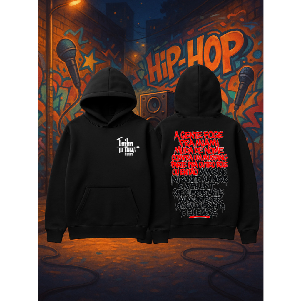 Moletom Tribo da Periferia - Nosso Plano Music Streetwear Music Musica Hip Hop Blusa de Frio Casaco