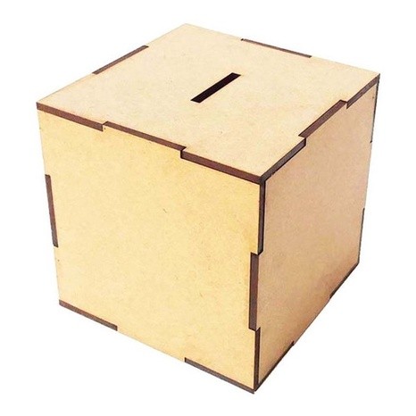 Kit -  10 Cubo Cofre Em MDF Cofrinho 10 Cm Lembrancinha Arte Festa Lembrancinha Decoração - Amoratto