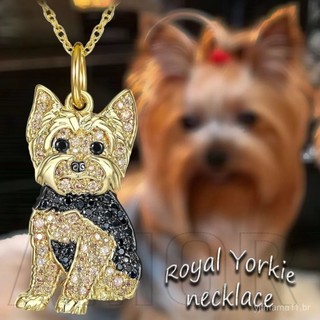 Colar com Pingente de Cachorro York Yorkie - Acessórios de Joias - Presentes de Aniversário para Amantes de Cães - Corre