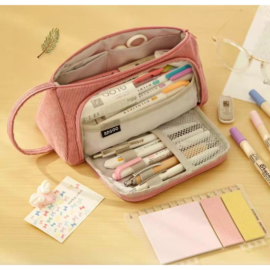 Estojo De Lápis Multifuncional Bolsa De Armazenamento Organizador Papelaria Escolar/Estojo Escolar feminino/estojo neces em Oferta na Shopee