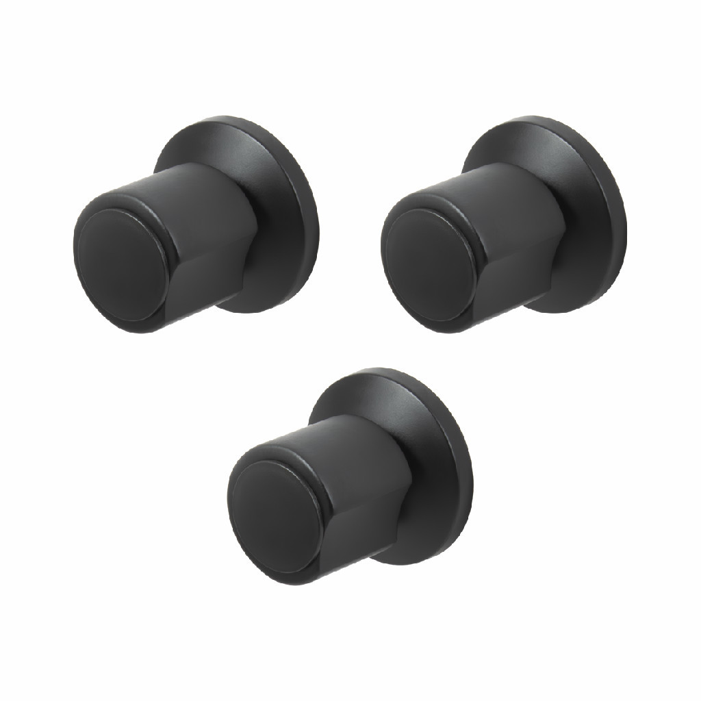 Kit 3 Acabamentos Registro Metal Preto C40 Padrão Deca
