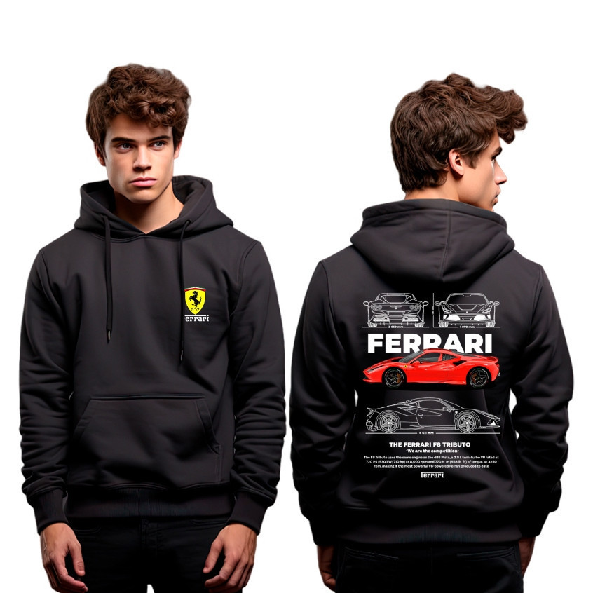 Moletom Canguru Unissex Ferrari F8 Tributo Lançamento Promoção Envio Imediato