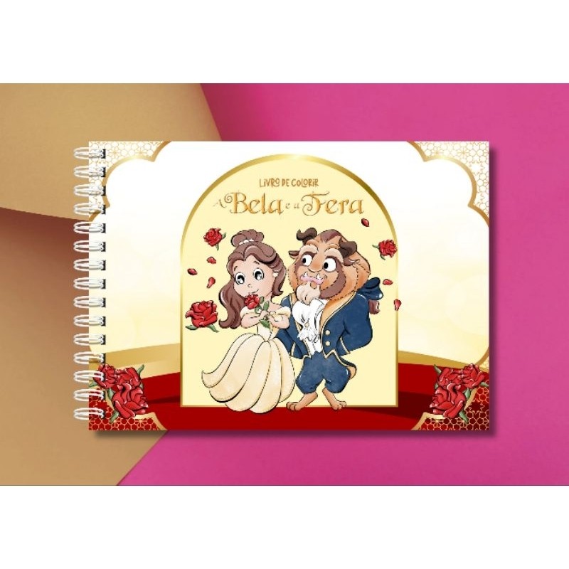 Livro de Colorir Infantil A Bela e a Fera – Atividade Educativa, Personalizado e Envio Imediato