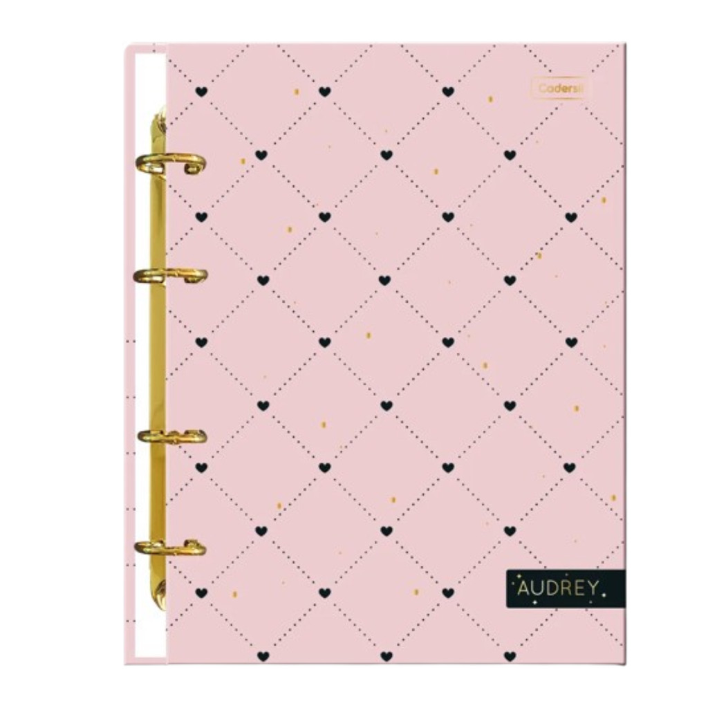 Caderno Argolado Colegial Capa Dura 80fls Audrey - CADERSIL Capa:Corações em Oferta na Shopee