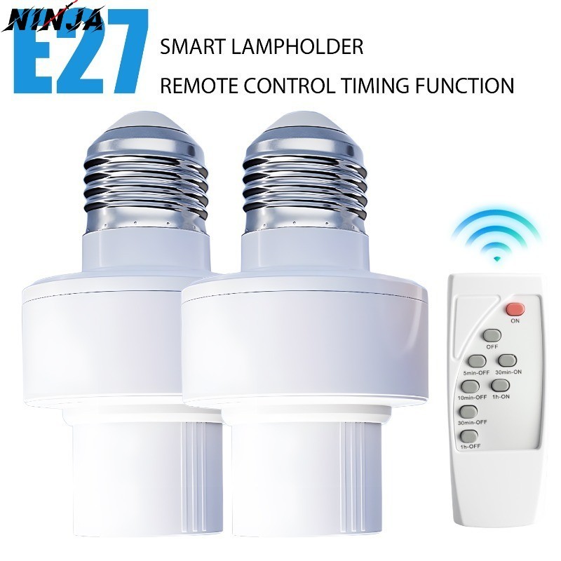 1/2 Unidades E27 Soquete Suporte De Lâmpada De Controle Remoto Sem Fio-Parafuso E27 Adaptador De Lâmpadas De Universal-D