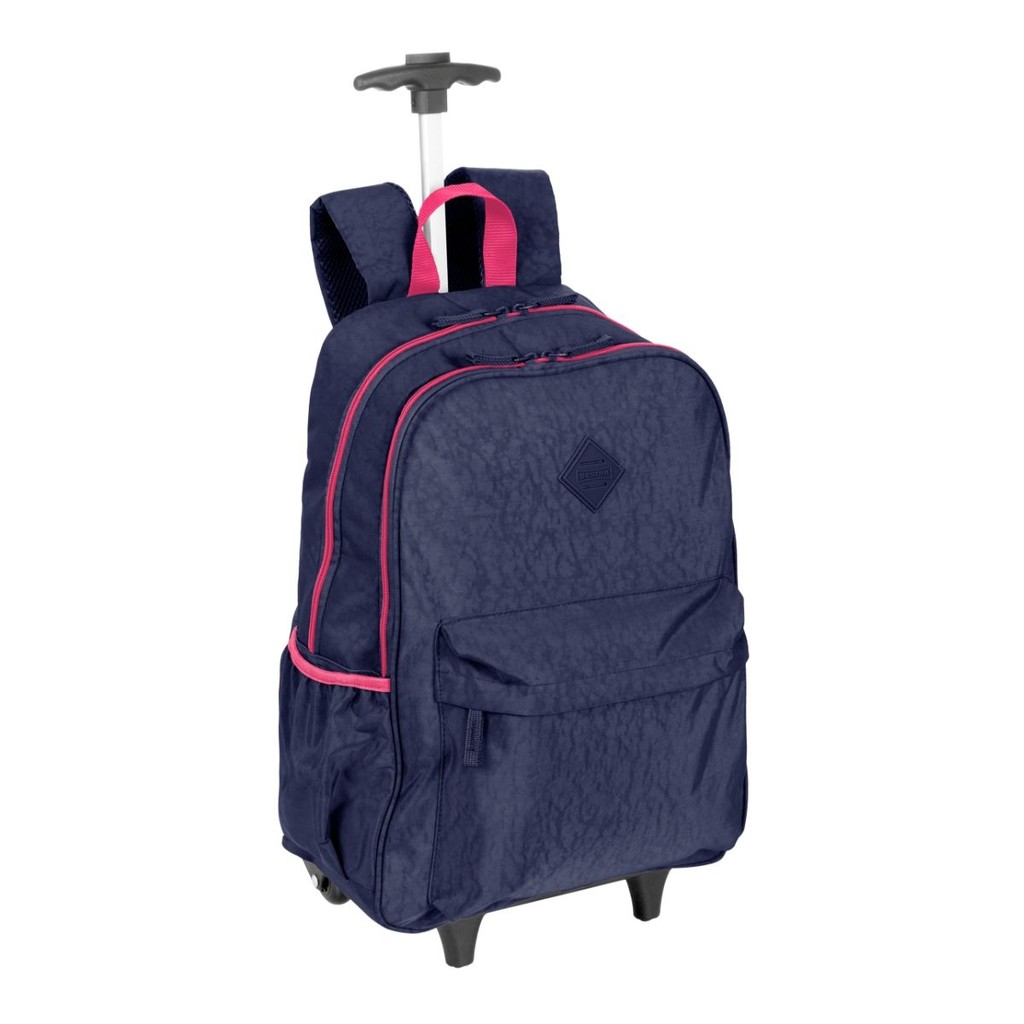 Mochila de rodinhas Carrinho escolar Sestini Rolling Grande Crinkle Azul Neon menino menina