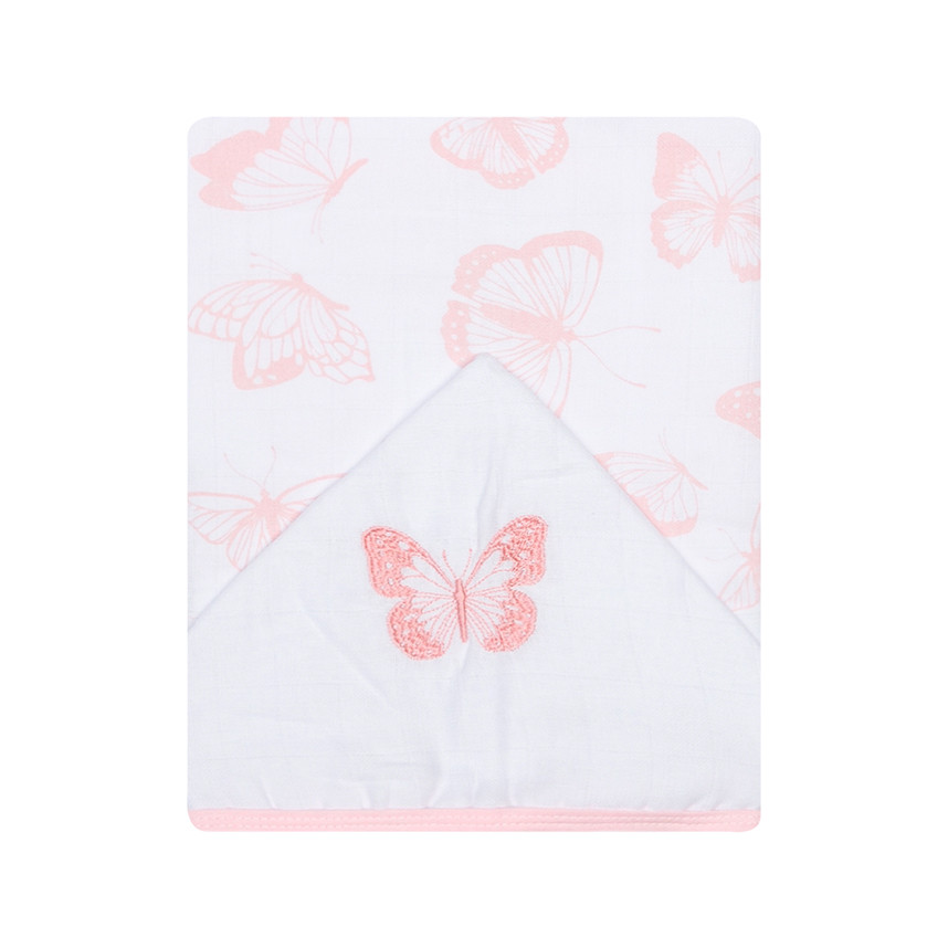 Toalha Banho Bebê Papi Bordado Fralda Soft Borboleta 110cm x 90cm