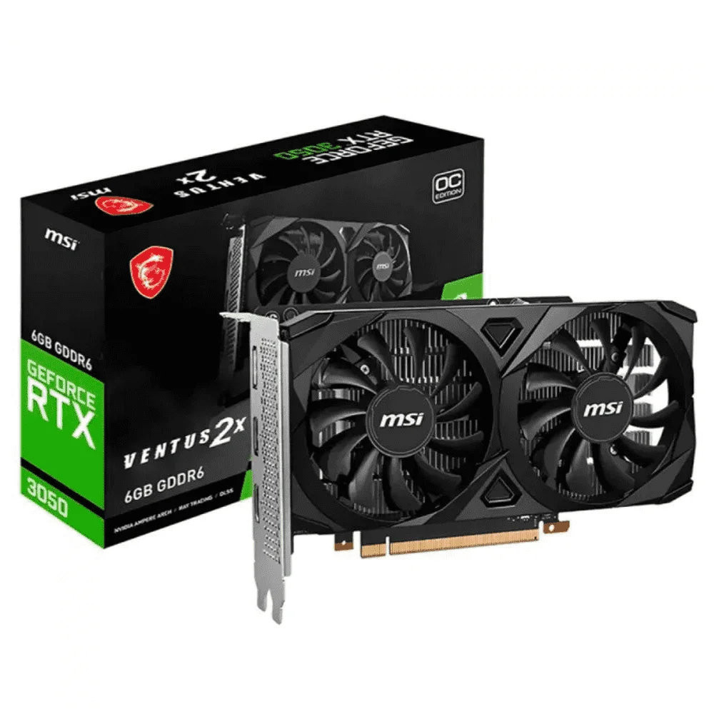 Placa de Vídeo MSI GeForce RTX 3050 Ventus 2X OC 6GB GDDR6 96-Bits - 912-V812-016