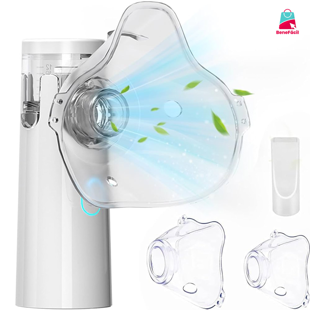 Inalador Portátil para Nebulização, Adulto e Infantil, Funcionamento Silencioso
