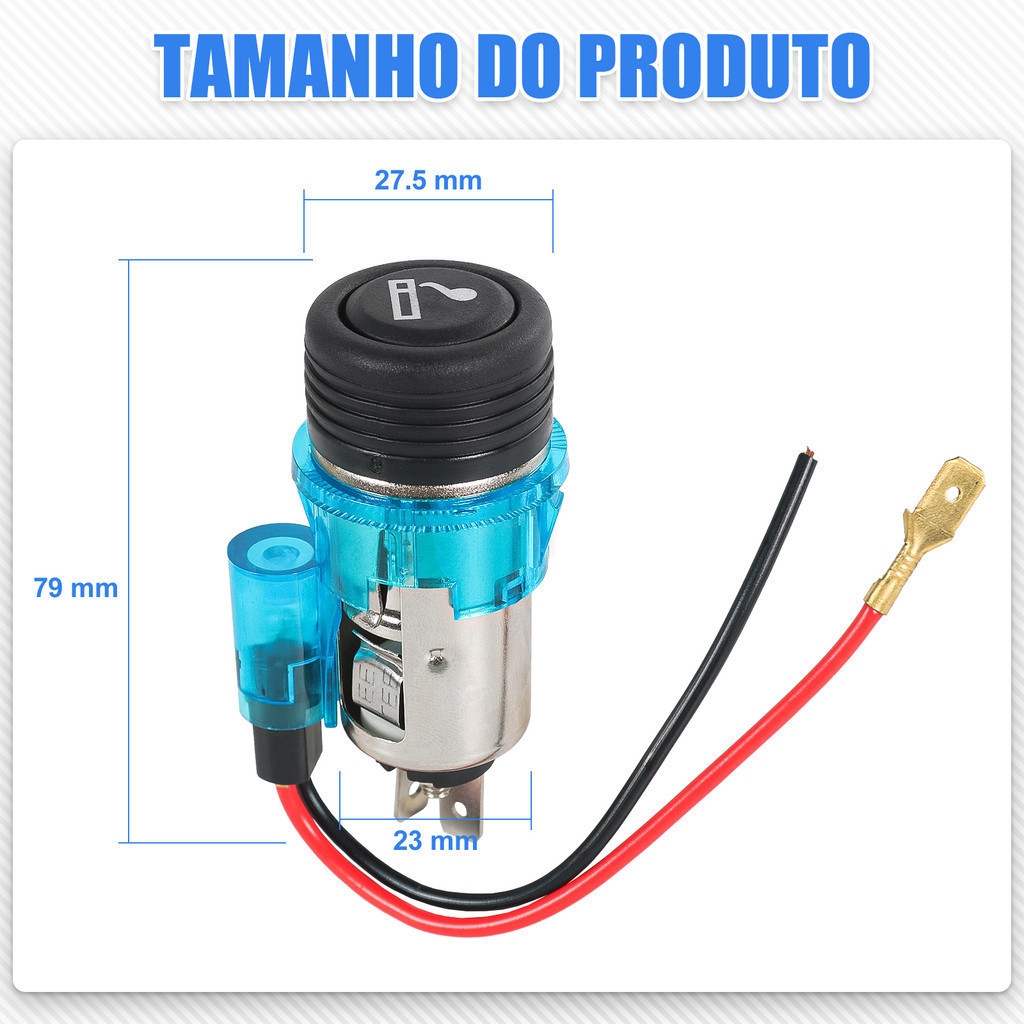 Detalhes do Acendedor 12v Veicular Tomada Cigarro Automotivo Universal