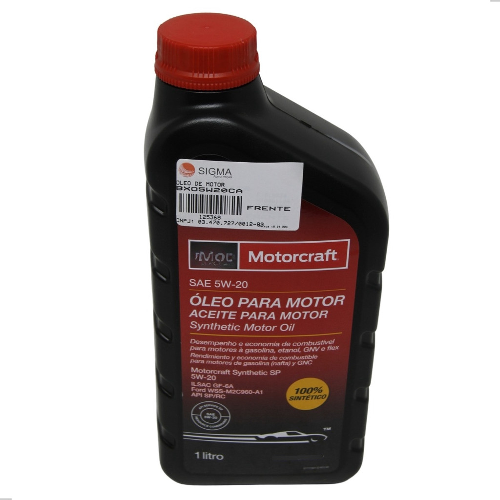1 Litro Óleo De Motor Sintético Sae 5w20 Motorcraft