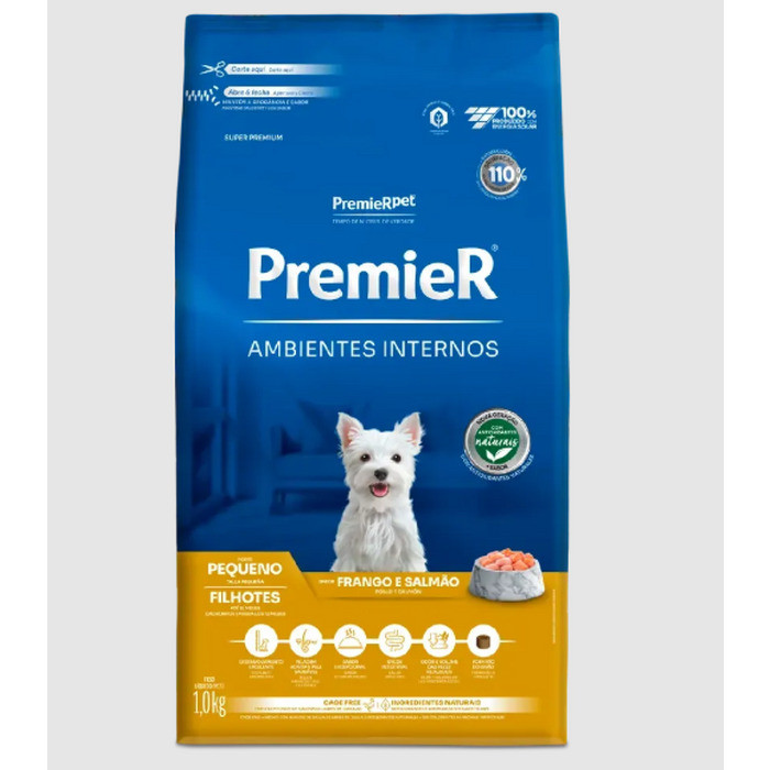 Raçao Premier Ambiente Interno Caes Filhote 1 KG