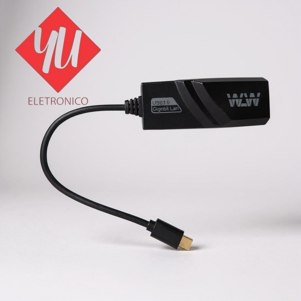 Adaptador USB‑C para Ethernet Gigabit 1000 Mbps – Plug & Play OTG (MacBook, Windows, Smartphones)