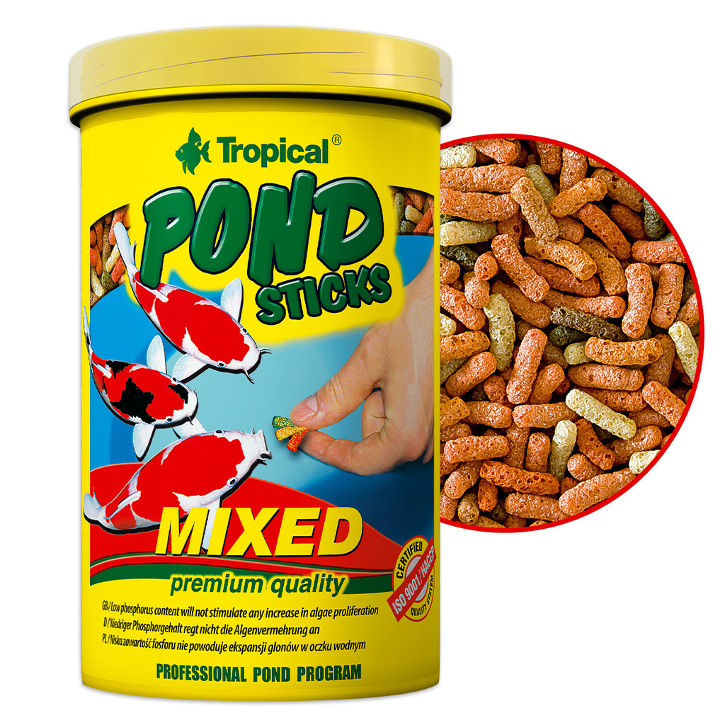 Ração Pond Sticks Mixed 80g Tropical para Carpa Koi Goldfish Lago