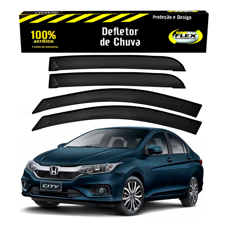 Jogo Defletor Calha Chuva Honda City 1.5 16v 2018 A 2021 em Oferta na Shopee