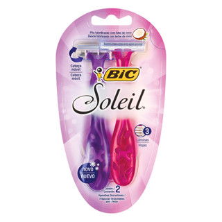 Barbeador descartável Soleil Rosa e Roxo 2 unidades Bic em Oferta na Shopee