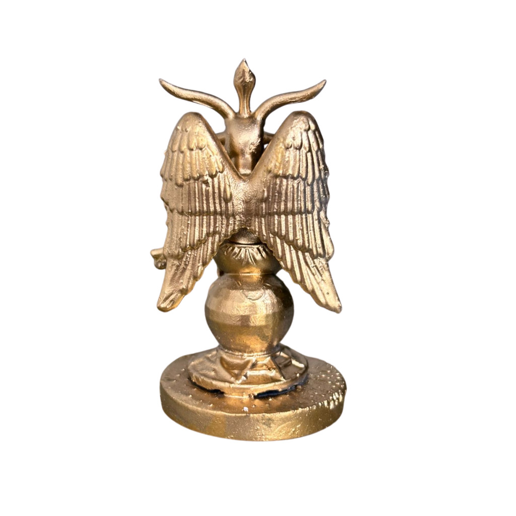 Miniatura Baphomet em Resina 3D Dourada 5 cm