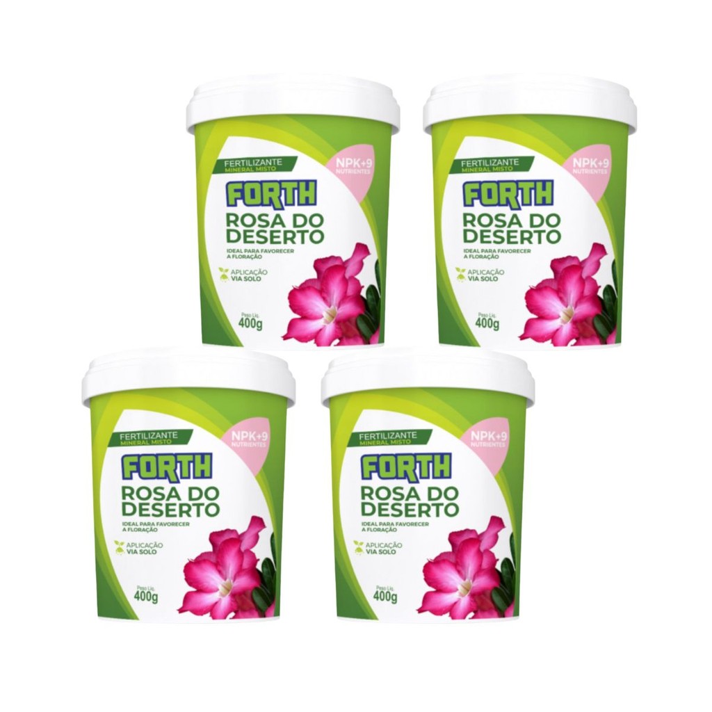 04 Fertilizante Adubo Rosa do Deserto 400g - Forth em Oferta na Shopee