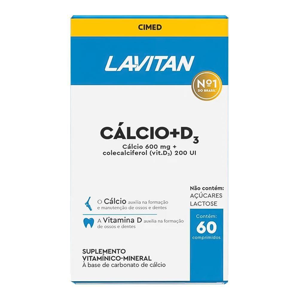 Lavitan Cálcio 600Mg + Vitamina D3 200Ui Com 60 Comprimidos em Oferta na Shopee