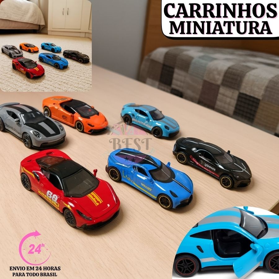Carrinho de Brinquedo Miniatura de Metal Fricção - Abre Portas Presente Dia das Crianças