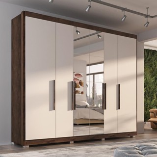 Guarda Roupa Casal Valencia 6 Pts 6gav C/ Esp Com Pés em Oferta na Shopee