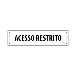 Placa De Sinalização Acesso Restrito 30x7 Ecom IA - E-898 F9e em Oferta na Shopee