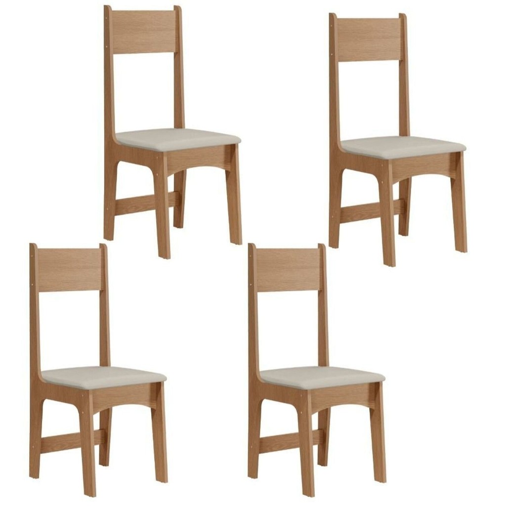 Conjunto 4 Cadeiras para Sala de Jantar Savana Mel em Oferta na Shopee