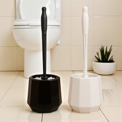 Escova Sanitária com Suporte – Escova para Vaso + Cabo Ergonômico e Cerdas Resistente