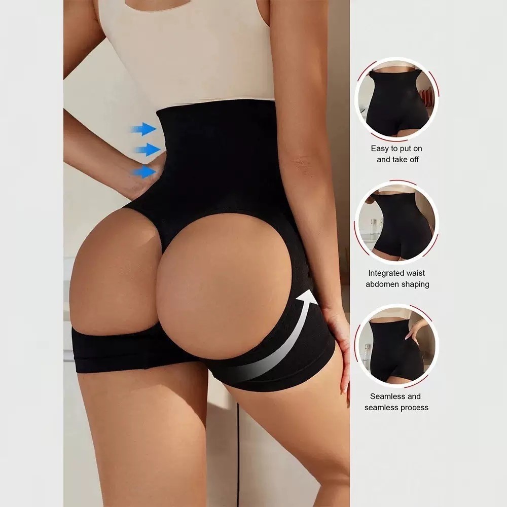 Calcinha short cinta levanta empina bumbum 4 BARBATANAS zero barriga modeladora 2 em 1(FIO DENTAL)