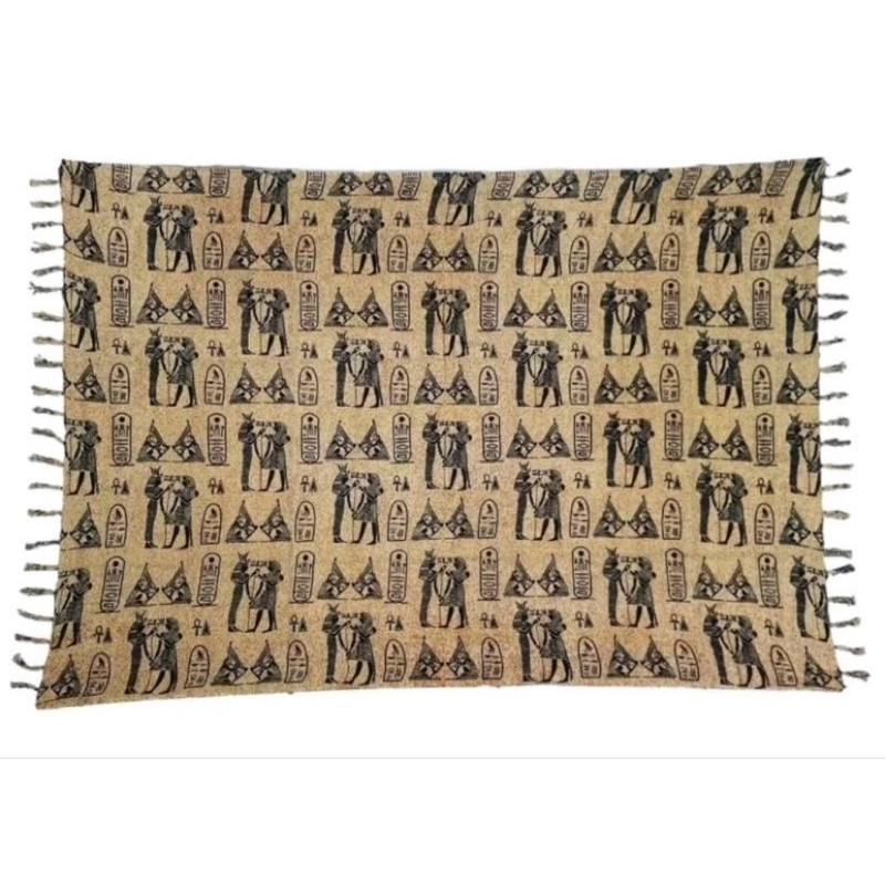 Canga de Praia Grande egípcia Turística Fundo Bege Tecido Em Viscose