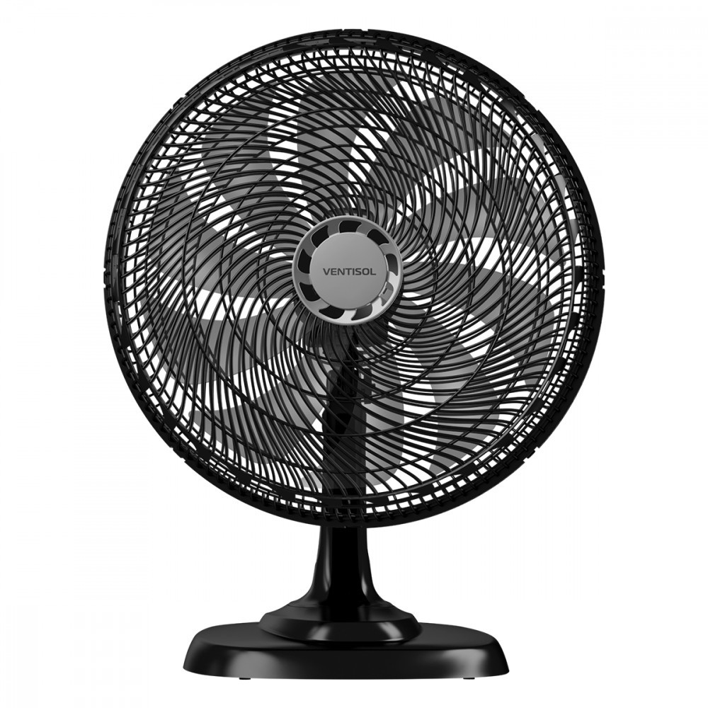 Ventilador de Mesa Ventisol Oscilante Turbo Grade De Plástico 10 Pás 50CM 150W 220V Preto - 17599 em Oferta na Shopee